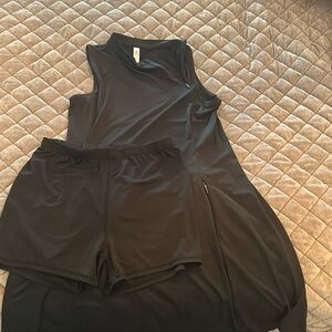 Teatime Black Golf Dress with Shorts Sz M NWOT.